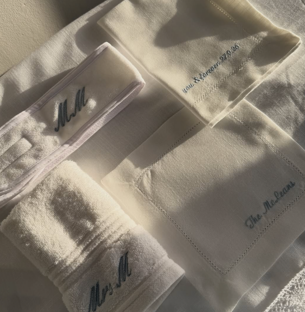 Monogram Embroidered Cocktail Napkin