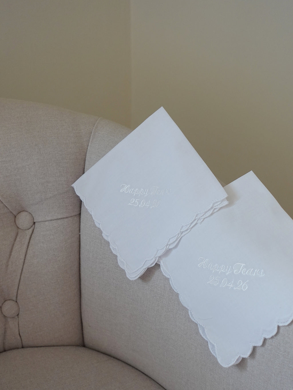 Happy Tears Embroidered Handkerchief